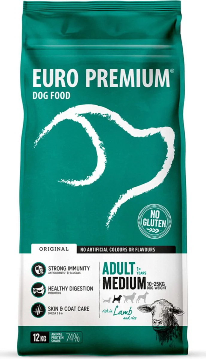 Euro-Premium Adult Medium Lam - Rijst 12 kg
