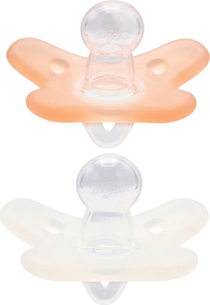 Difrax Fopspeen Natural Siliconen 0-6 Maanden Blossom/White 2ST