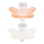 Difrax Fopspeen Natural Siliconen 0-6 Maanden Blossom/White 2ST