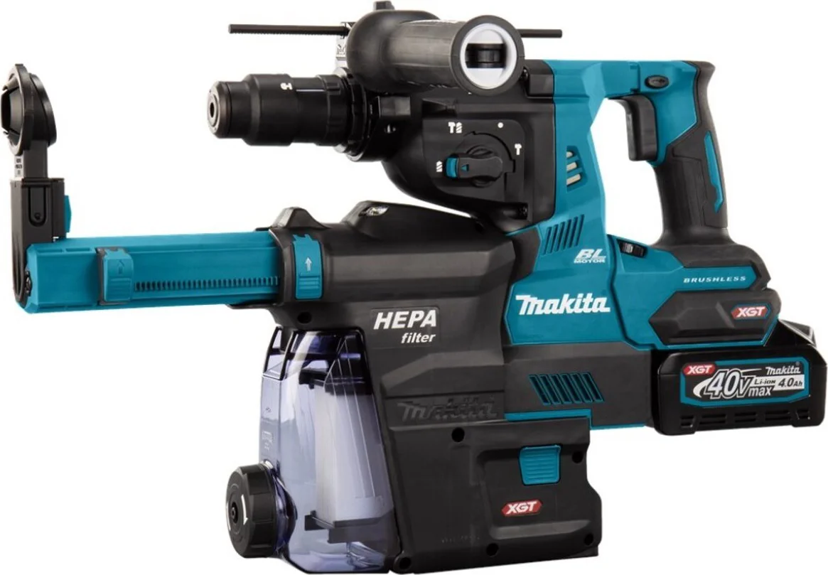 Makita HR004GM202 Accu combihamer SDS-Plus 2,9J + snelwisselboorkop + stofafzuiging XGT 40V Max 4.0Ah in Mbox