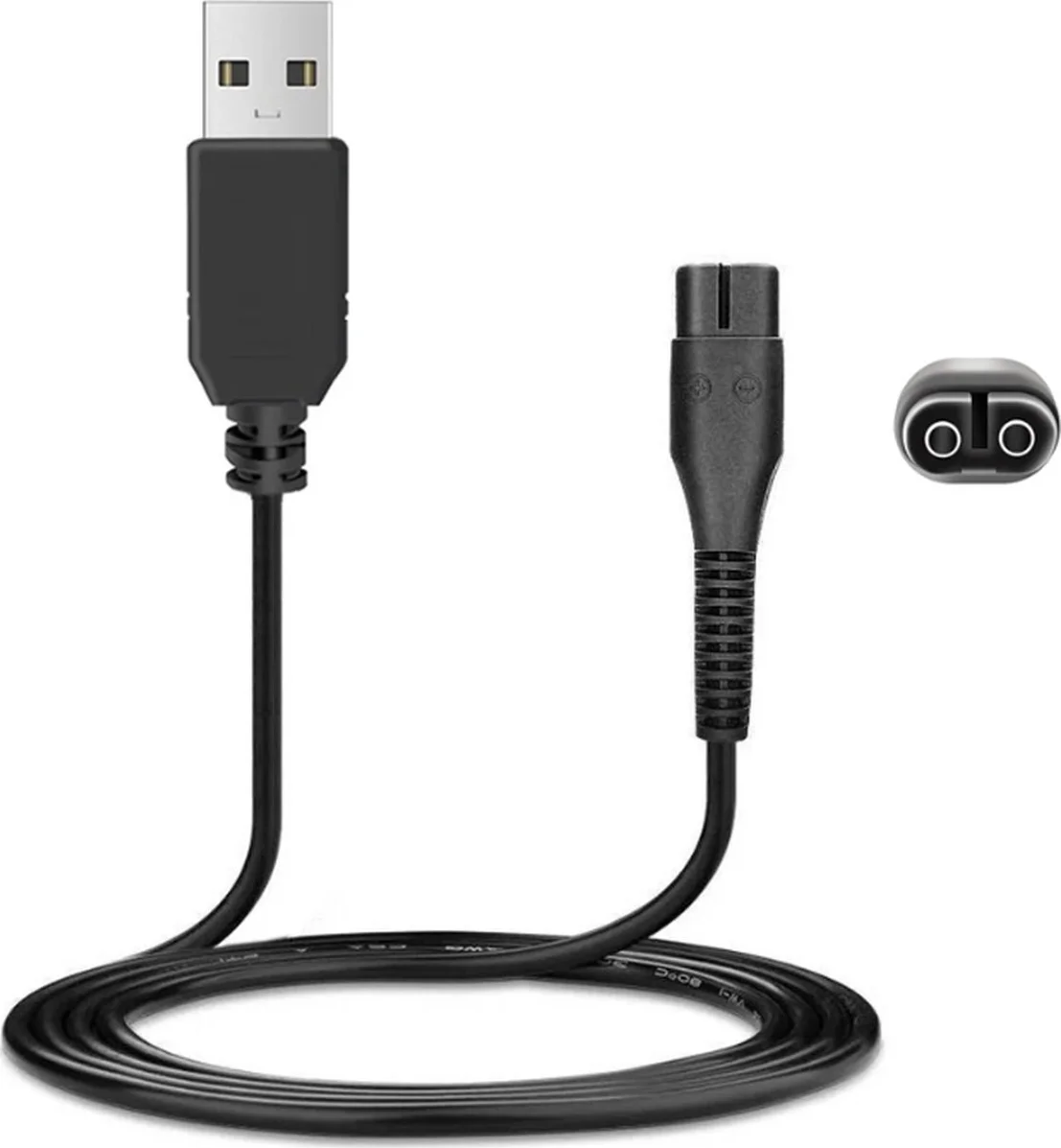 Jumalu USB Oplaadkabel geschikt voor Philips OneBlade – 4,3V – QP2510 / QP2520 / QP2521 / QP2522 / QP2523 / QP2620 – Zwart