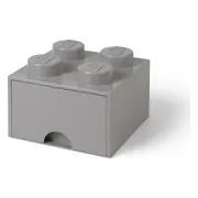 LEGO Steengrijze opslagsteen met 4 noppen en een lade