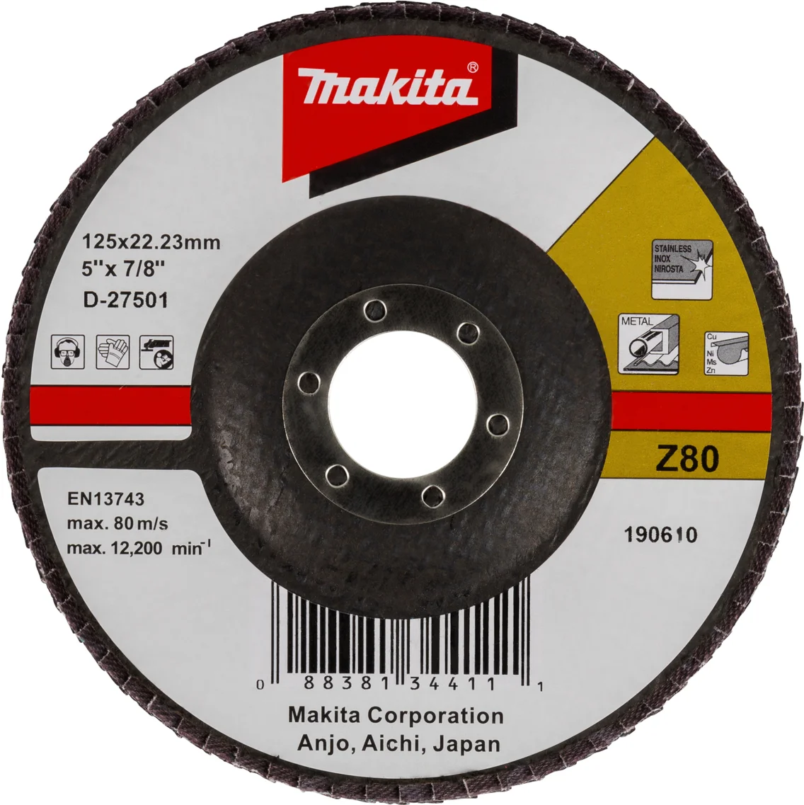 Makita D-27501 Lamellenschuurschijf Z80 | 125mm