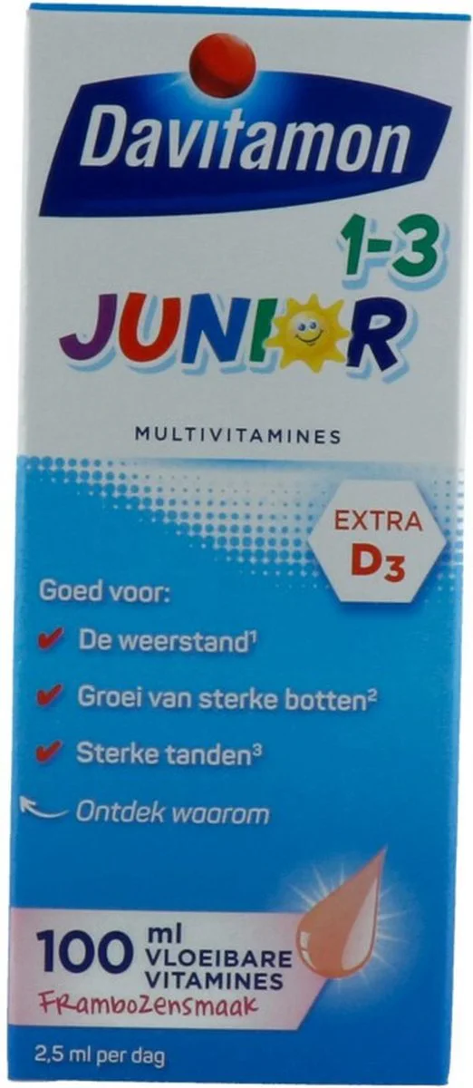 4x Davitamon Junior 1+ Framboos 100 ml