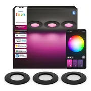 Philips Hue Inbouwspot Slim 3-Pack - White and Color - 90mm - Zwart