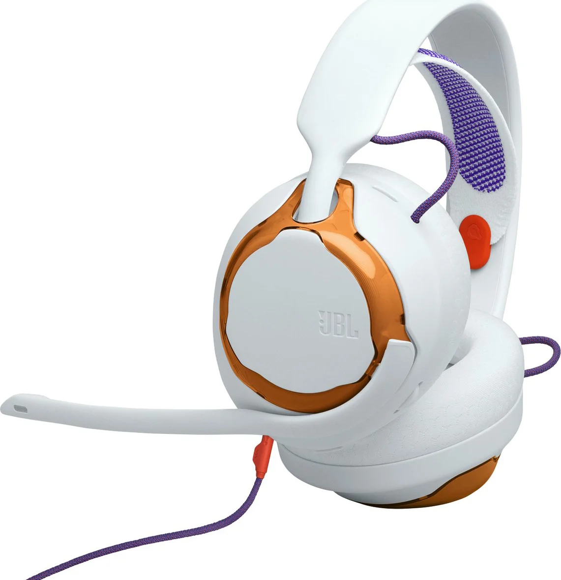 JBL Quantum 250 - Bedrade Gaming Headset - Over-ear Koptelefoon met Microfoon - 3.5 mm Jack - Voor PC, PlayStation, Xbox & Laptop - Licht Teal/Oranje