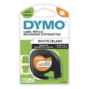 DYMO LetraTag Lettertape 12mm x 2m Opstrijkbaar Zwart Wit