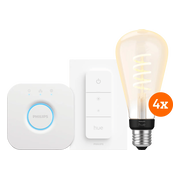 Philips Hue Filament White Ambiance Edison XL 4-Pack Startpakket