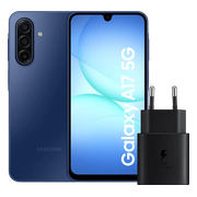 Samsung Galaxy A17 128GB Blauw 5G + Samsung Oplader 25 Watt Zwart