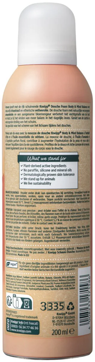 3x Kneipp Douche Foam Body & Mind Balance 200 ml