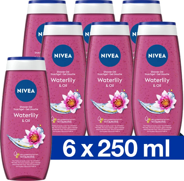 6x NIVEA Douchegel Waterlily & Oil 250 ml