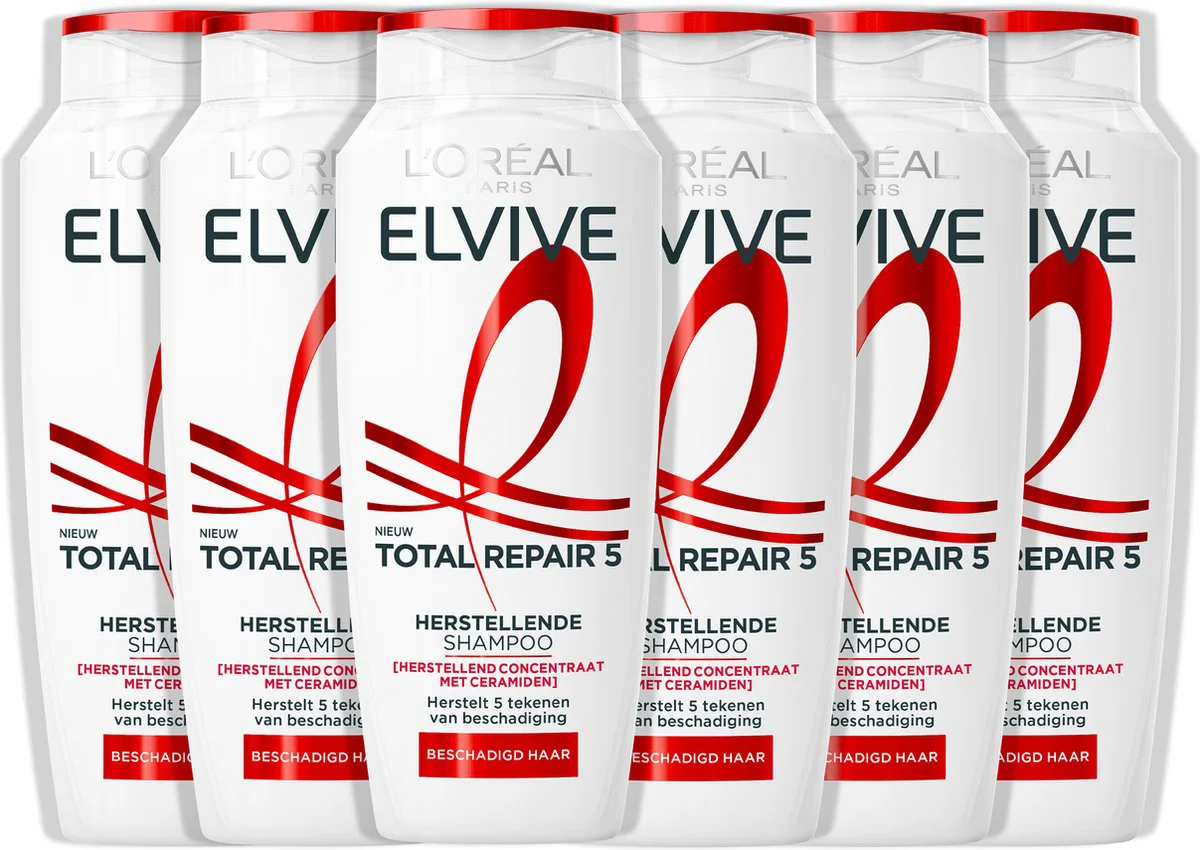 6x L'Oréal Elvive Total Repair 5 Shampoo 250 ml