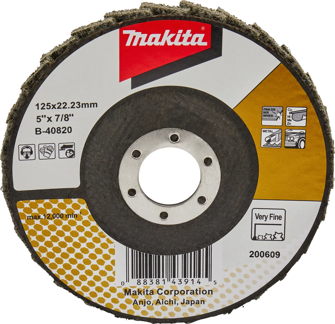 Makita B-40820 Lamellenschuurvliesschijf extra fijn | 125mm