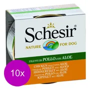10x Schesir Hondenvoer Nat Blik Jelly Kip en Aloë 150 gr