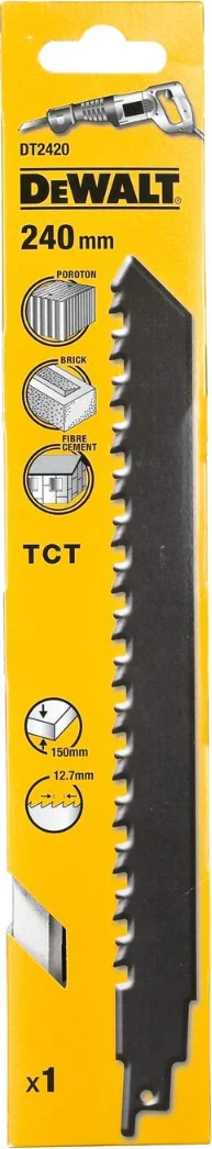 DeWALT DT2420 Reciprozaagblad cellentbeton, rode baksteen, Poroton en vezelcementplaten 240 mm