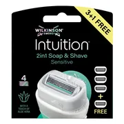 Wilkinson Intuition 2in1 Soap & Shave Sensitive Navulmesjes 4ST