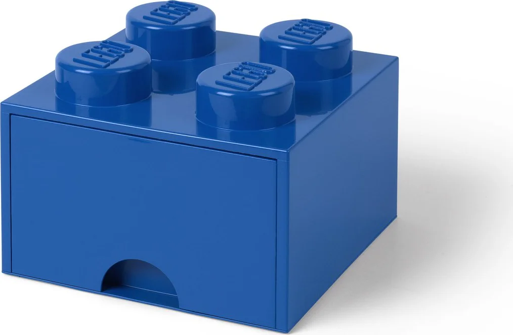 LEGO Blauwe opbergsteen met 4 noppen