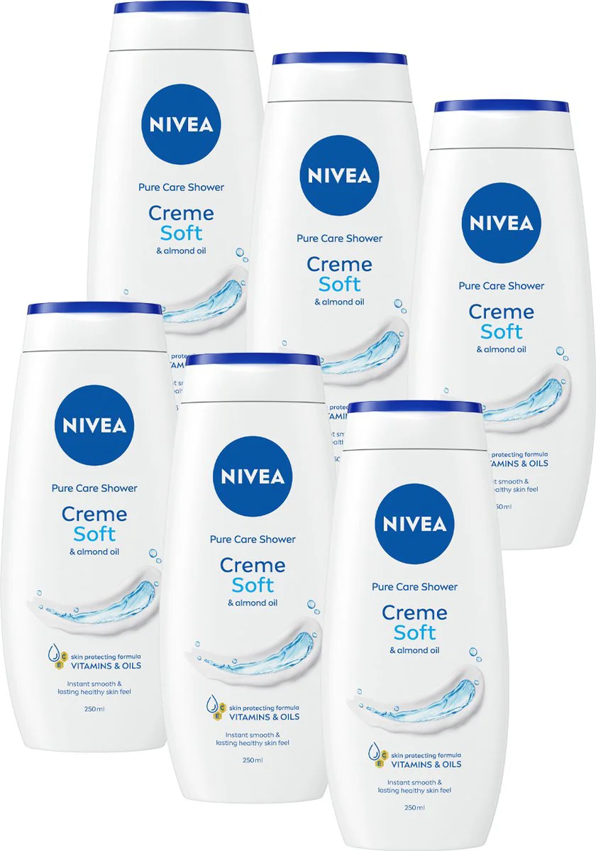 6x NIVEA Douchecrème Soft 250 ml