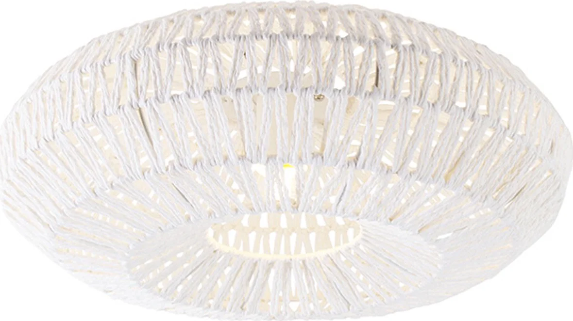 QAZQA lina - Retro Plafondlamp - 1 lichts - Ø 50 cm - Wit - Woonkamer | Slaapkamer | Keuken