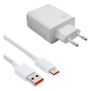 Xiaomi Hypercharge Power Delivery Oplader 67W + Usb A naar Usb C Kabel (1m) Wit