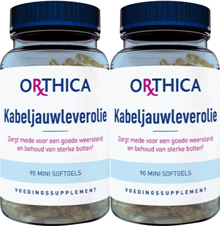 2x Orthica Kabeljauwleverolie 90 softgels