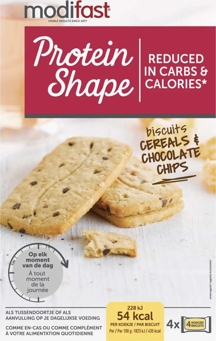 Modifast Protein Shape Koekjes Graan-Chocolade 4 x 50 gr