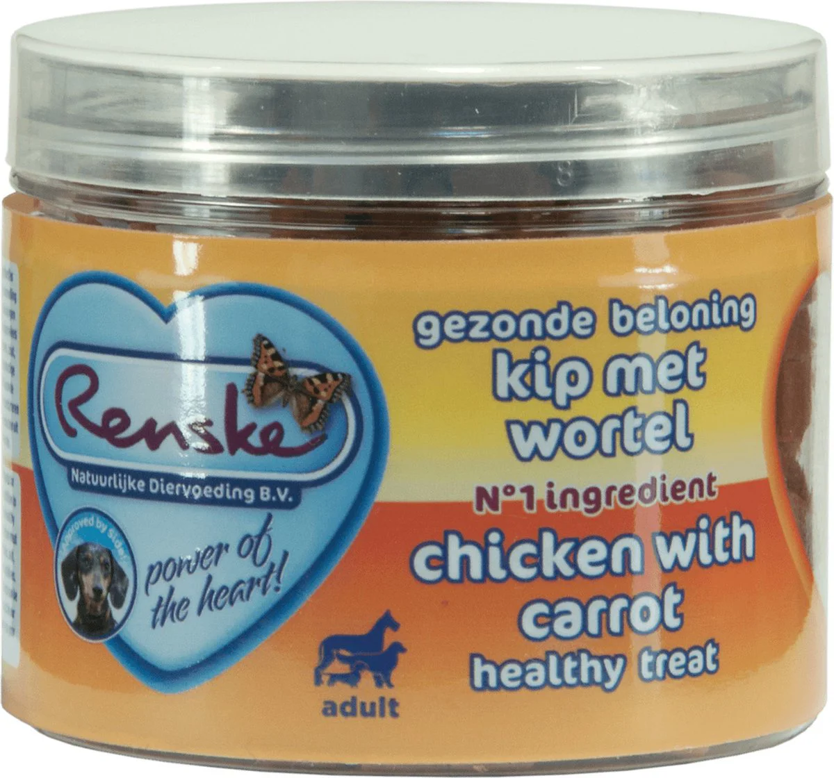 Renske Gezonde Beloning Hartjes Hondensnack Kip - Wortel 100 gr