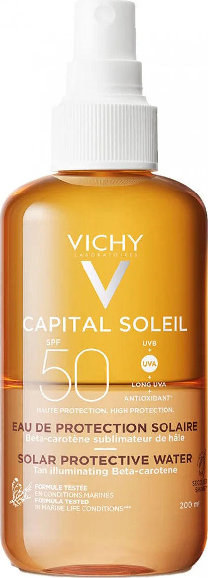 Vichy Capital Soleil Zonbeschermend Water SPF 50 Optimale Bruine Teint 200ML