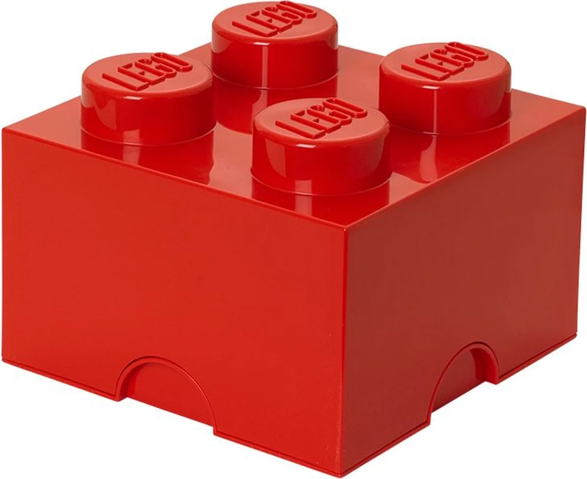 LEGO Opbergsteen met 4 noppen - rood