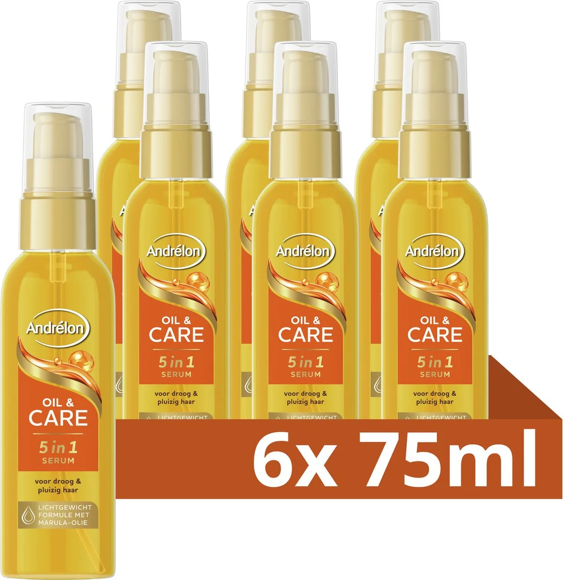 6x Andrélon Haarserum Oil & Care 75 ml