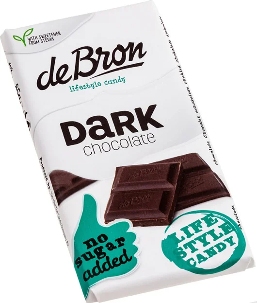 De Bron Suikervrije Tablet Dark Chocolate 75GR