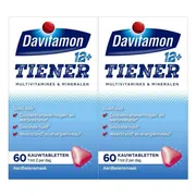 2x Davitamon Tiener 12+ Aardbei 60 kauwtabletten
