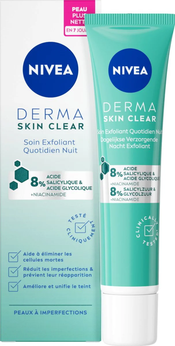 NIVEA Derma Skin Clear Nacht Exfoliant 40 ml