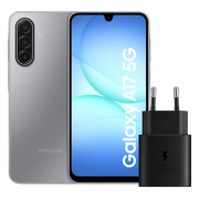 Samsung Galaxy A17 128GB Grijs 5G + Samsung Oplader 25 Watt Zwart