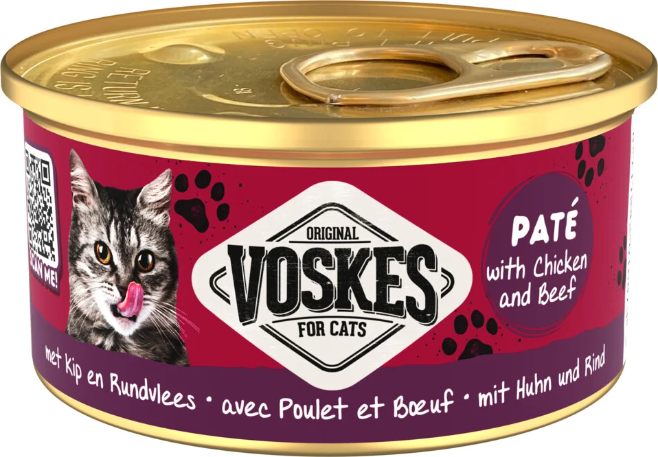 Voskes Kattenvoer Nat Paté Kip & Rundvlees 85 gr