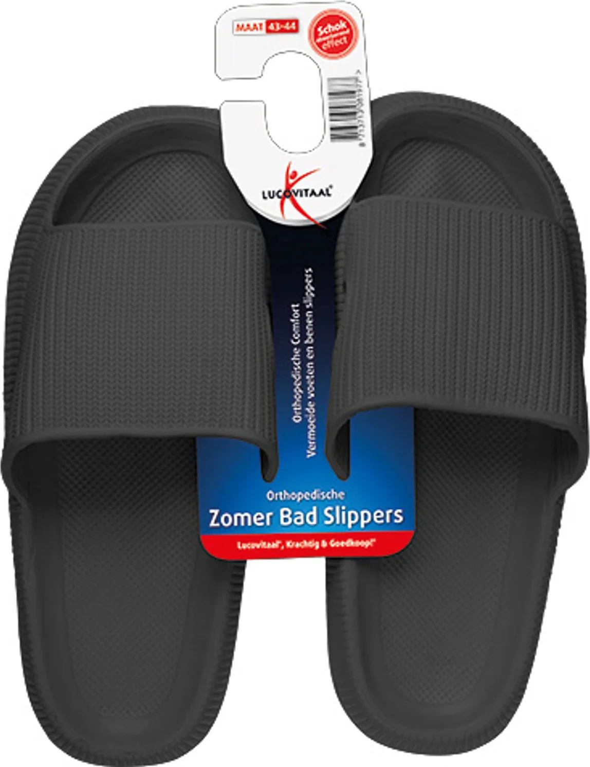 Lucovitaal Orthopedische Badslippers Maat 43-44 Zwart 1PR