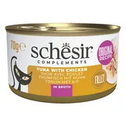 Schesir Kattenvoer Tonijn en Kip in Boullion 70 gr