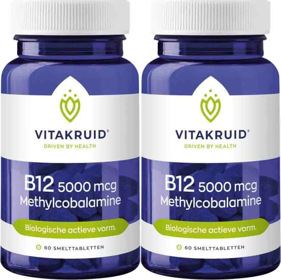 2x Vitakruid B12 Methylcobalamine 5000 Mcg 60 tabletten