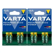 2x Varta Recharge Accu Power Oplaadbare Batterijen AAA 800mAh 4 stuks