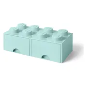 LEGO Opbergsteen met 8 noppen en 2 lades - zeeblauw