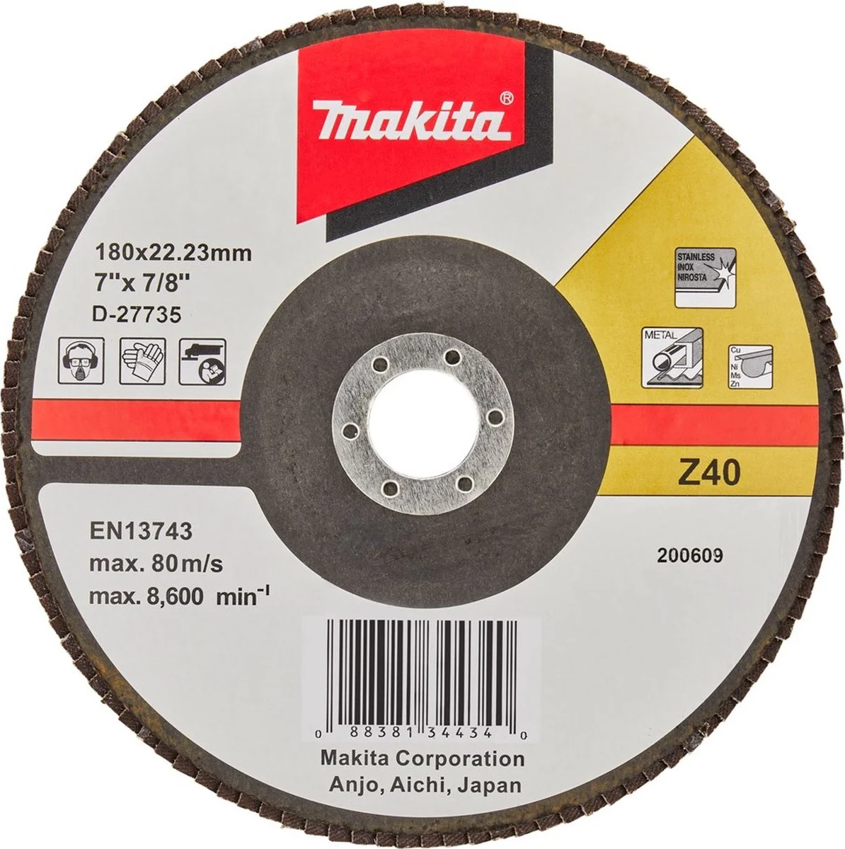 Makita D-27735 Lamellenschuurschijf Z40 | 180mm