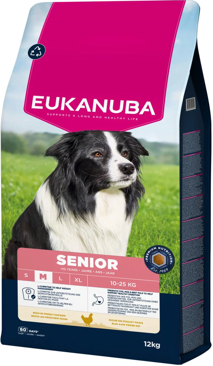Eukanuba Hondenvoer Droog Life Care Dog Senior Medium Kip 12 kg