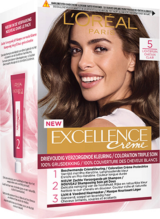 L'Oréal Excellence Crème Permanente Crèmekleuring 5 Lichtbruin