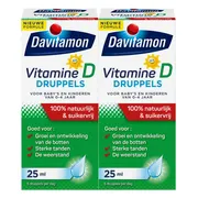 2x Davitamon Vitamine D Druppels 100% Natuurlijk 25 ml