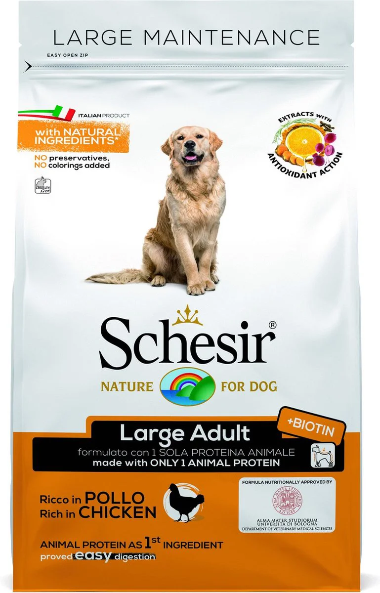 Schesir Hondenvoer Dry Large Kip 12 kg