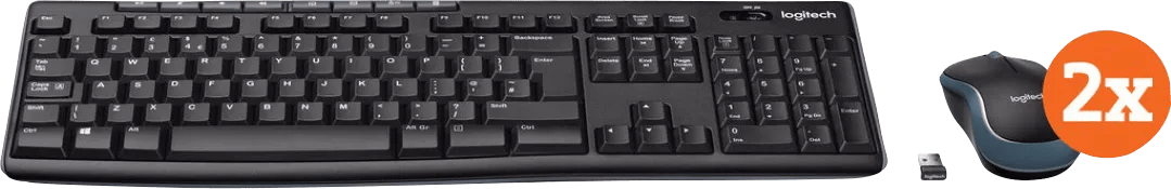 Logitech MK270 Draadloos Toetsenbord en Muis QWERTY 2-Pack