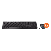 Logitech MK270 Draadloos Toetsenbord en Muis QWERTY 2-Pack