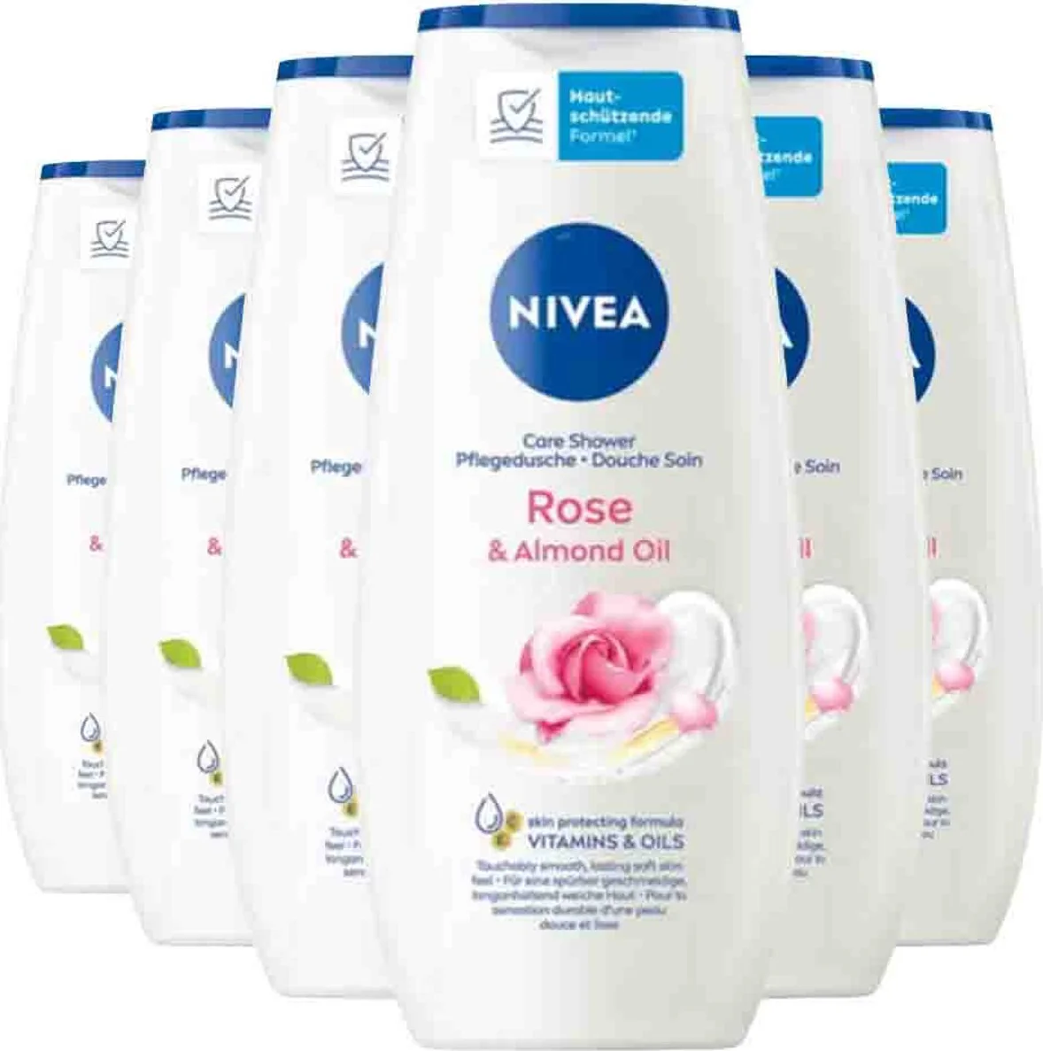 6x NIVEA Douchegel Rose & Almond Oil 250 ml