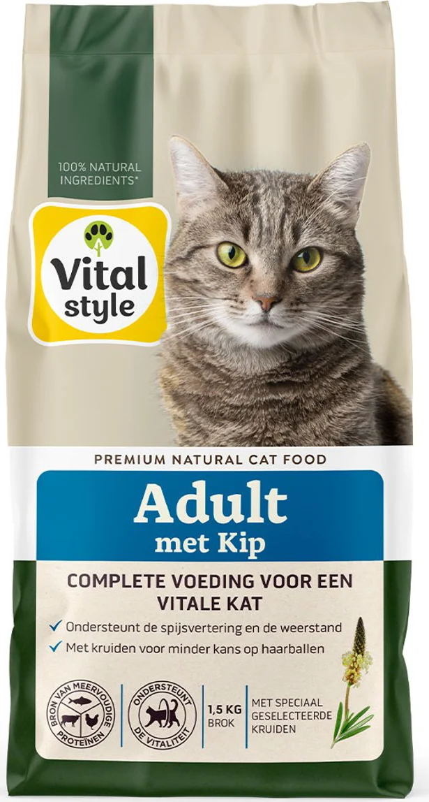 Vitalstyle Adult Kip Kattenvoer 1,5 kg