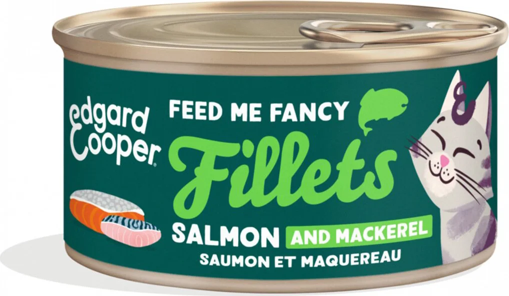 24x Edgard & Cooper Kattenvoer Fillets Zalm & Makreel 70 gr